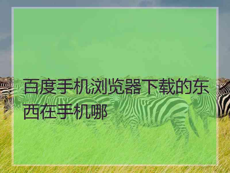 百度手机浏览器下载的东西在手机哪 百度手机浏览器下载的东西在手机哪