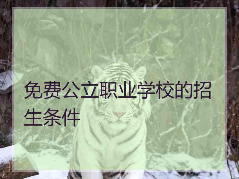 免费公立职业学校的招生条件 免费公立职业学校的招生条件