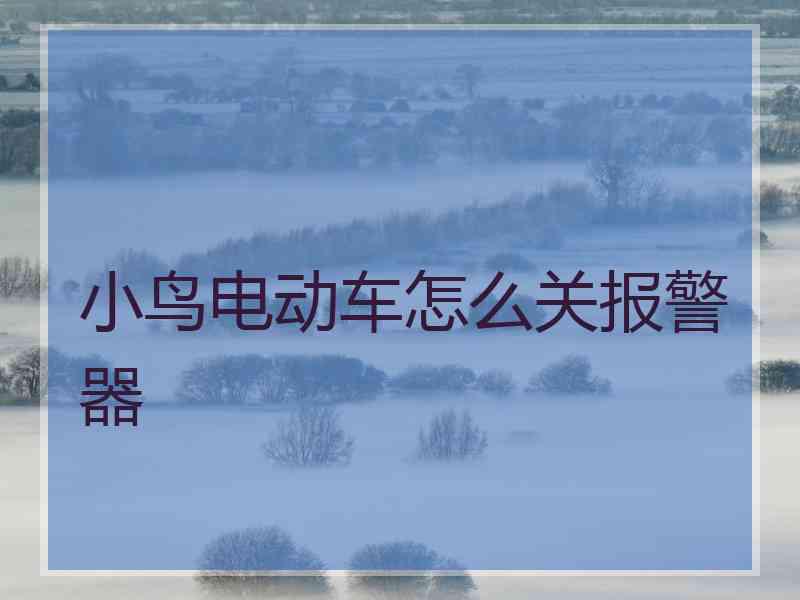 小鸟电动车怎么关报警器 小鸟电动车怎么关报警器