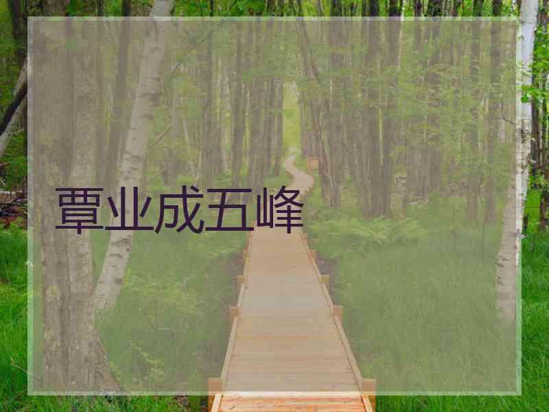 覃业成五峰 覃业成五峰