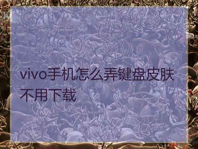 vivo手机怎么弄键盘皮肤不用下载 vivo手机怎么弄键盘皮肤不用下载