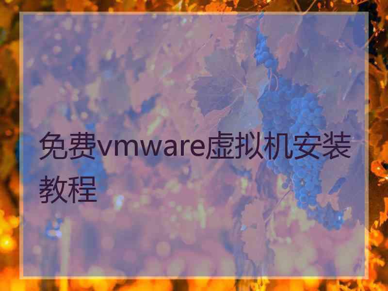 免费vmware虚拟机安装教程