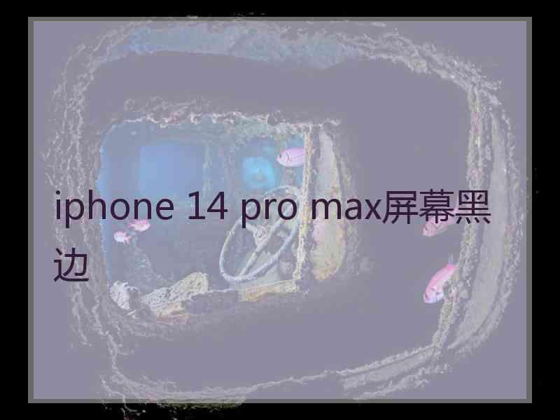 iphone 14 pro max屏幕黑边 iphone 14 pro max屏幕黑边