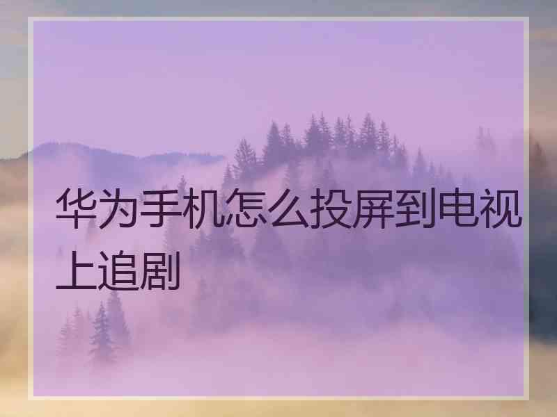 华为手机怎么投屏到电视上追剧 华为手机怎么投屏到电视上追剧
