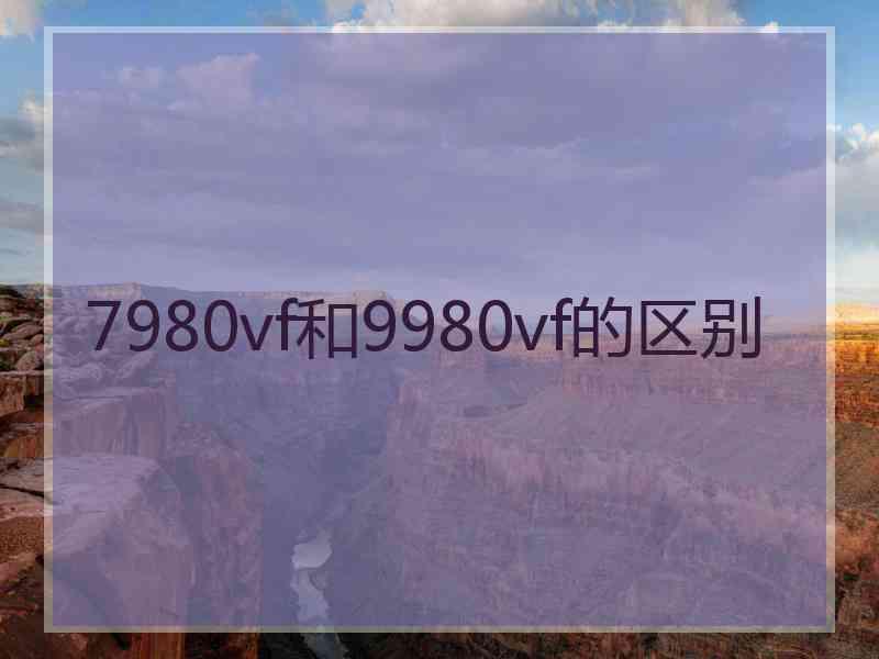 7980vf和9980vf的区别 7980vf和9980vf的区别