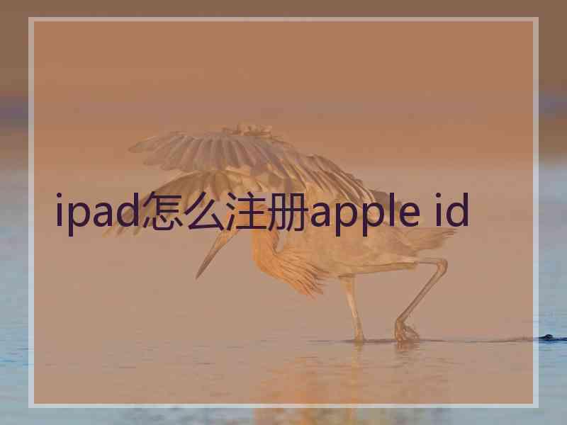 ipad怎么注册apple id