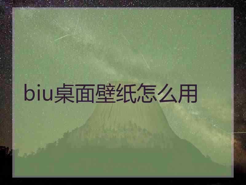 biu桌面壁纸怎么用 biu桌面壁纸怎么用