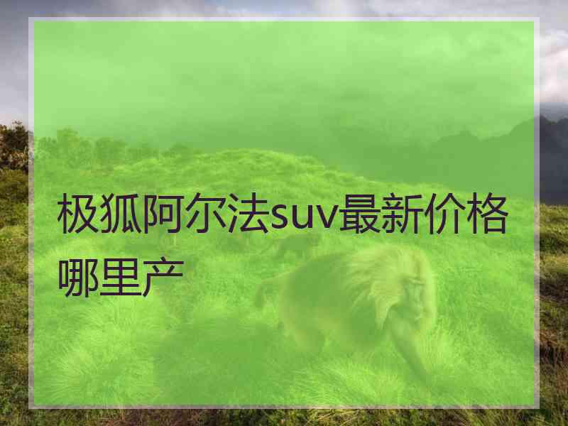 极狐阿尔法suv最新价格哪里产 极狐阿尔法suv最新价格哪里产