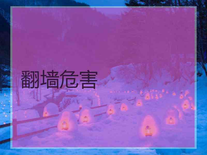 翻墙危害 翻墙危害