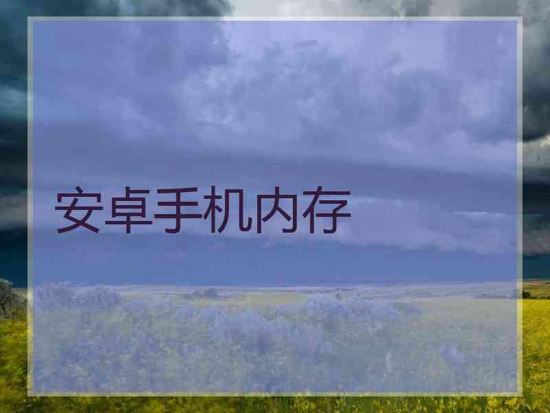 安卓手机内存 安卓手机内存