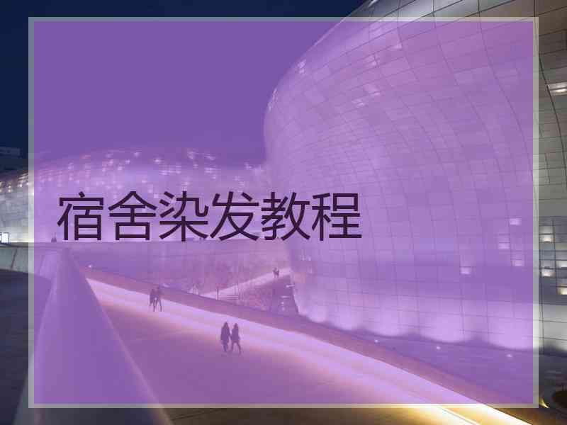 宿舍染发教程 宿舍染发教程