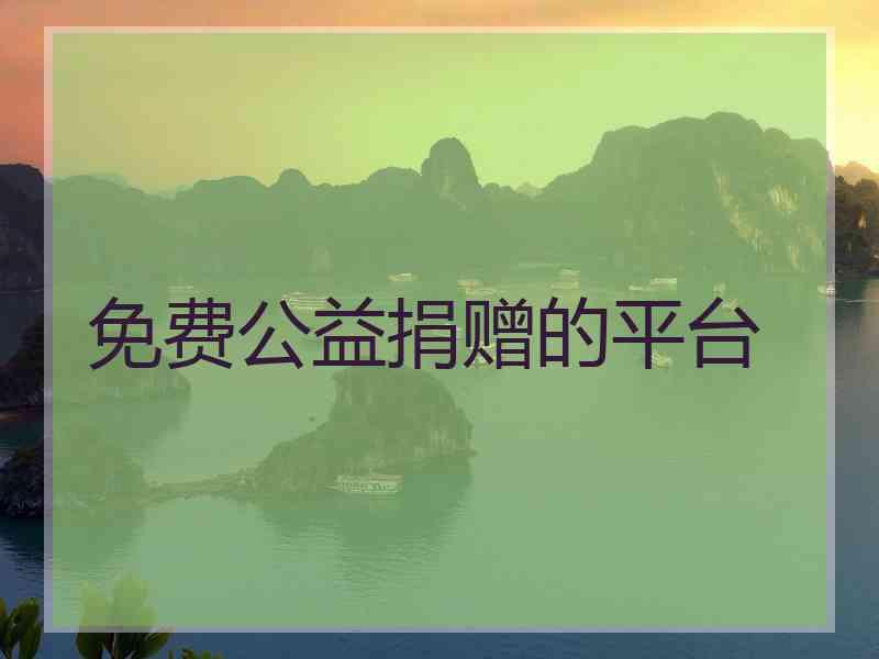 免费公益捐赠的平台 免费公益捐赠的平台