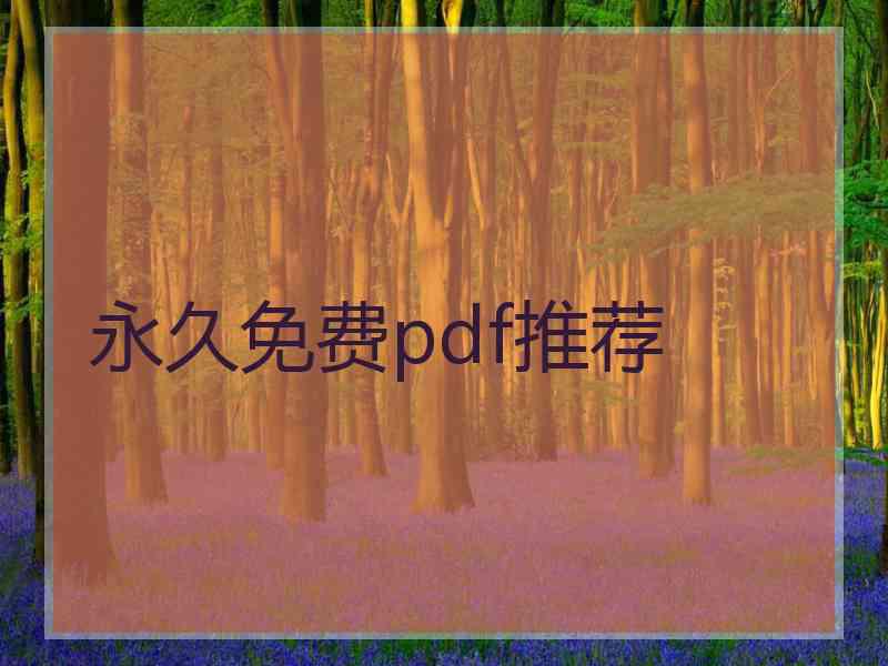 永久免费pdf推荐 永久免费pdf推荐