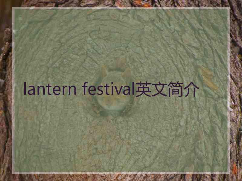 lantern festival英文简介