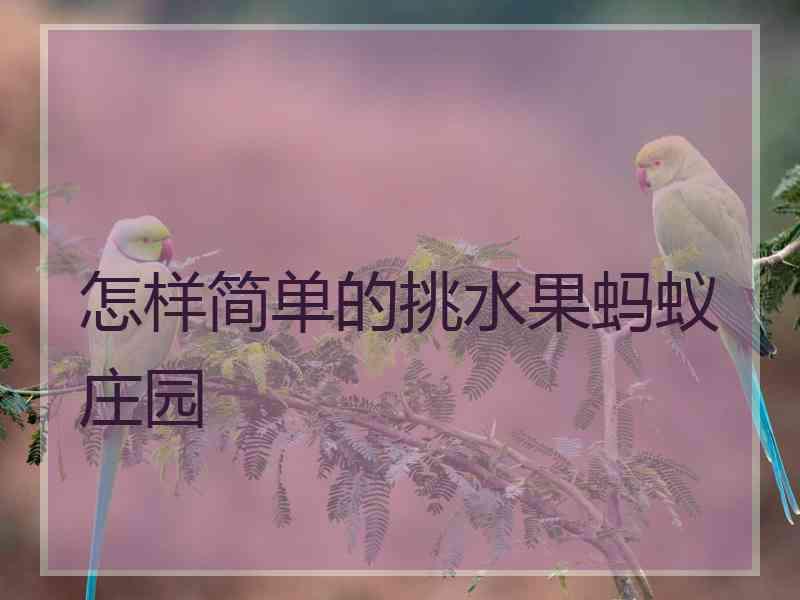 怎样简单的挑水果蚂蚁庄园 怎样简单的挑水果蚂蚁庄园