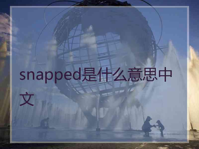 snapped是什么意思中文 snapped是什么意思中文