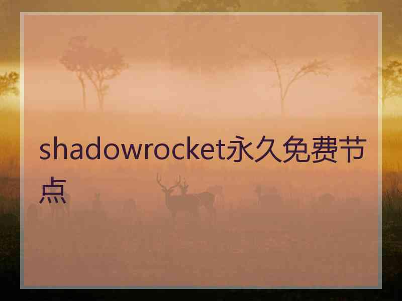 shadowrocket永久免费节点