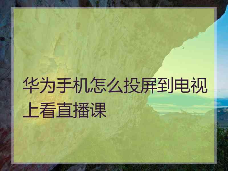 华为手机怎么投屏到电视上看直播课 华为手机怎么投屏到电视上看直播课