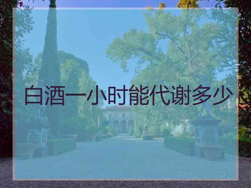 白酒一小时能代谢多少 白酒一小时能代谢多少