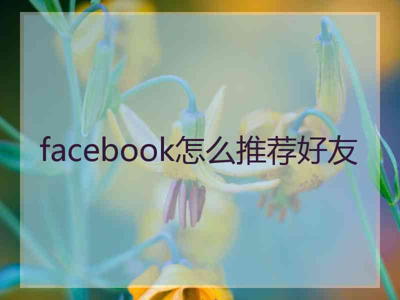 facebook怎么推荐好友 facebook怎么推荐好友