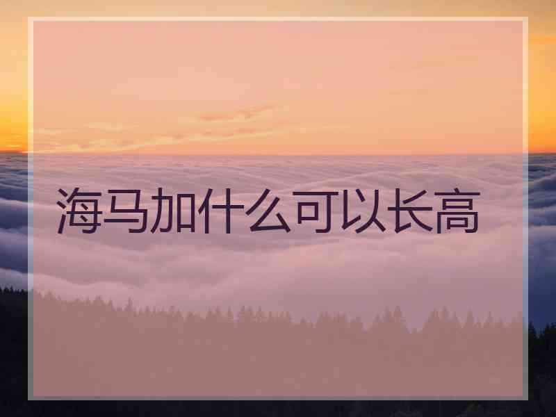 海马加什么可以长高 海马加什么可以长高