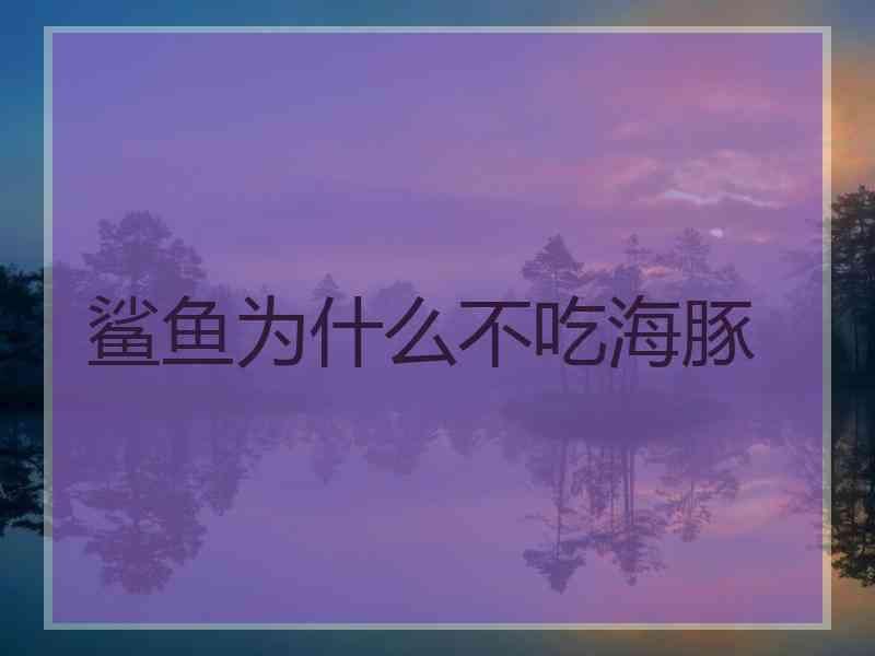 鲨鱼为什么不吃海豚 鲨鱼为什么不吃海豚