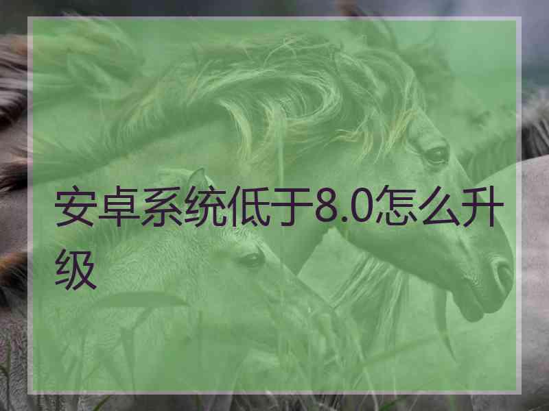 安卓系统低于8.0怎么升级 安卓系统低于8.0怎么升级