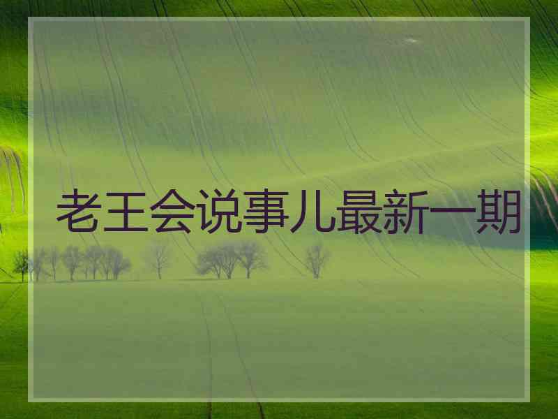 老王会说事儿最新一期 老王会说事儿最新一期
