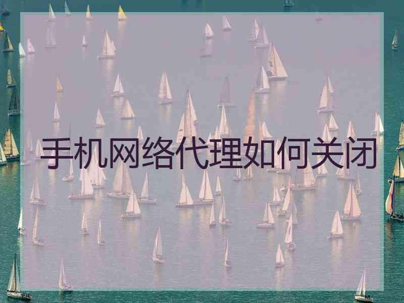 手机网络代理如何关闭 手机网络代理如何关闭