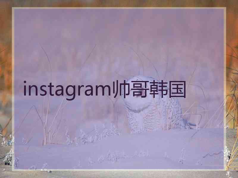 instagram帅哥韩国 instagram帅哥韩国