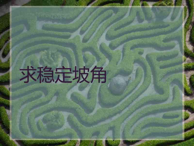 求稳定坡角 求稳定坡角