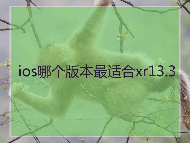 ios哪个版本最适合xr13.3 ios哪个版本最适合xr13.3