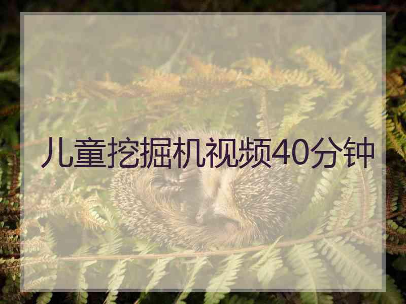 儿童挖掘机视频40分钟 儿童挖掘机视频40分钟