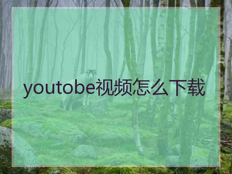 youtobe视频怎么下载 youtobe视频怎么下载