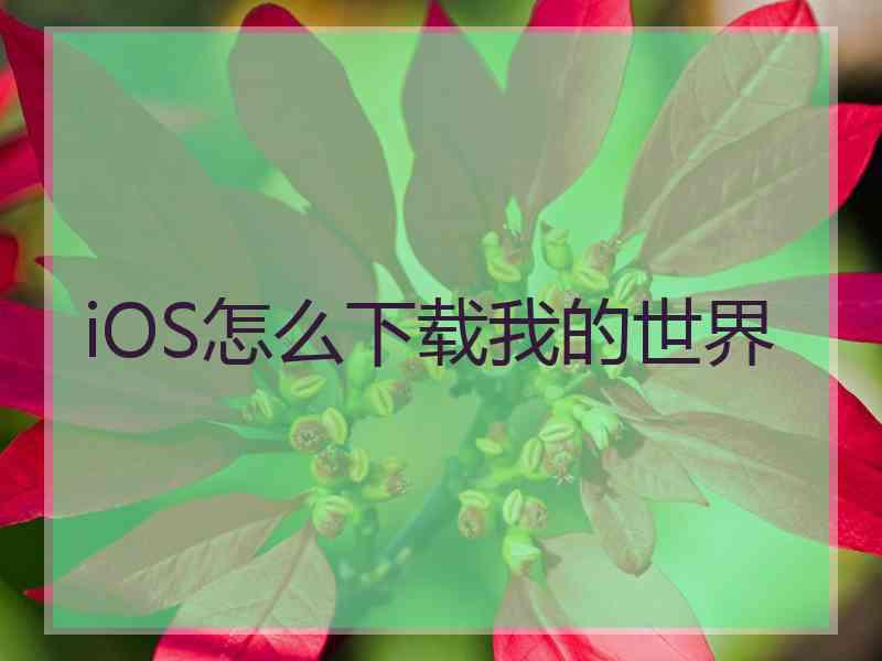 iOS怎么下载我的世界 iOS怎么下载我的世界