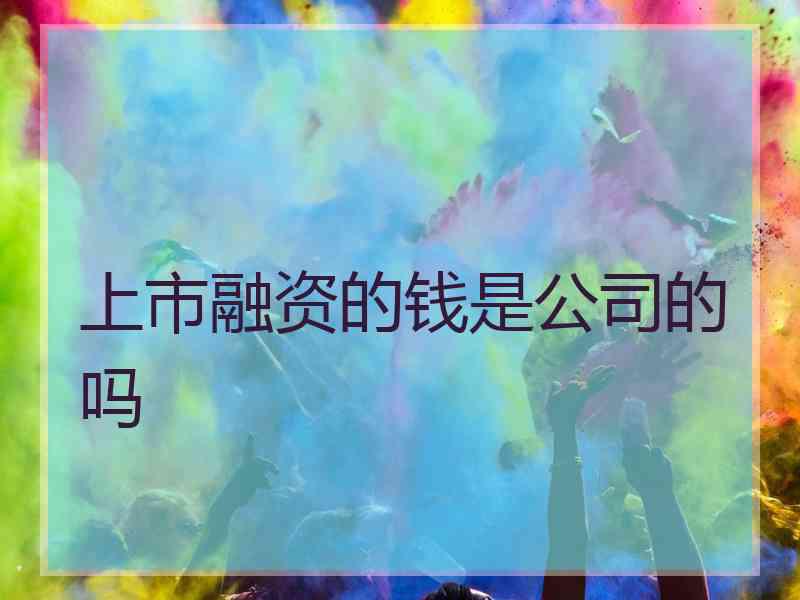 上市融资的钱是公司的吗 上市融资的钱是公司的吗