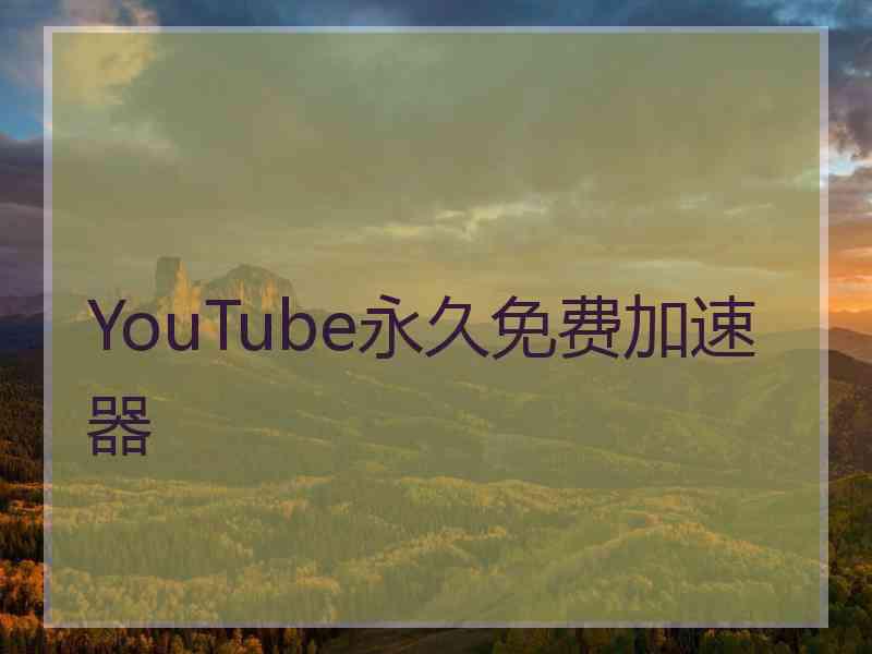 YouTube永久免费加速器 YouTube永久免费加速器