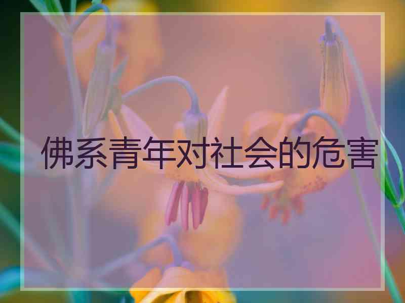 佛系青年对社会的危害 佛系青年对社会的危害