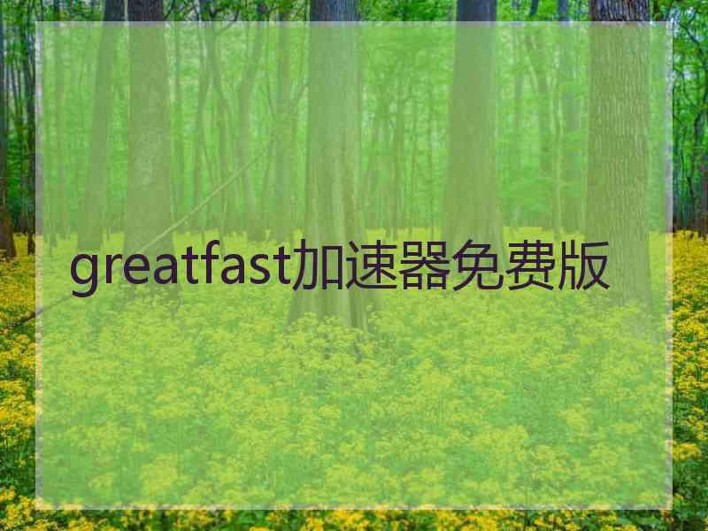 greatfast加速器免费版 greatfast加速器免费版