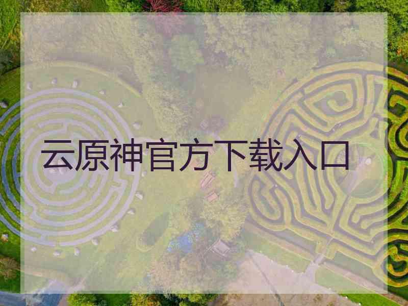 云原神官方下载入口 云原神官方下载入口