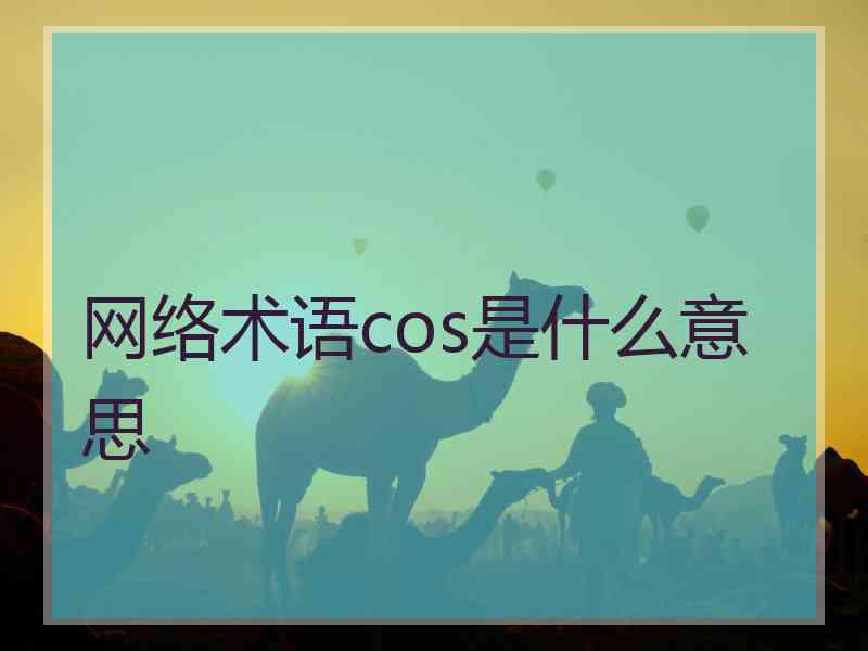 网络术语cos是什么意思 网络术语cos是什么意思