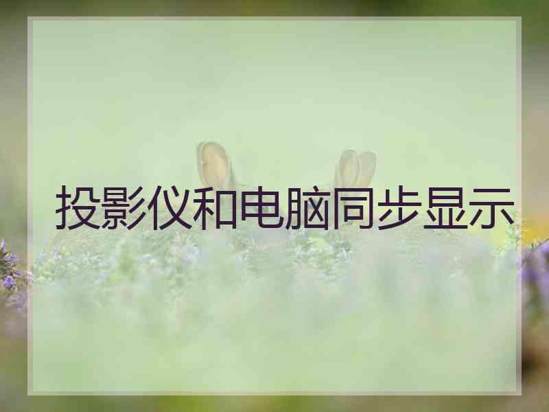 投影仪和电脑同步显示 投影仪和电脑同步显示