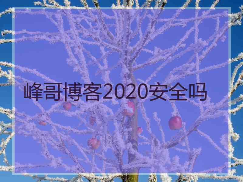 峰哥博客2020安全吗