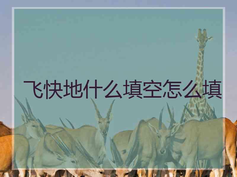 飞快地什么填空怎么填 飞快地什么填空怎么填