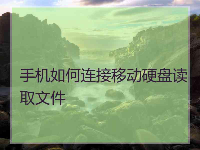 手机如何连接移动硬盘读取文件 手机如何连接移动硬盘读取文件