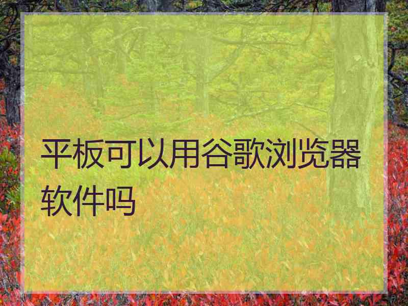 平板可以用谷歌浏览器软件吗 平板可以用谷歌浏览器软件吗