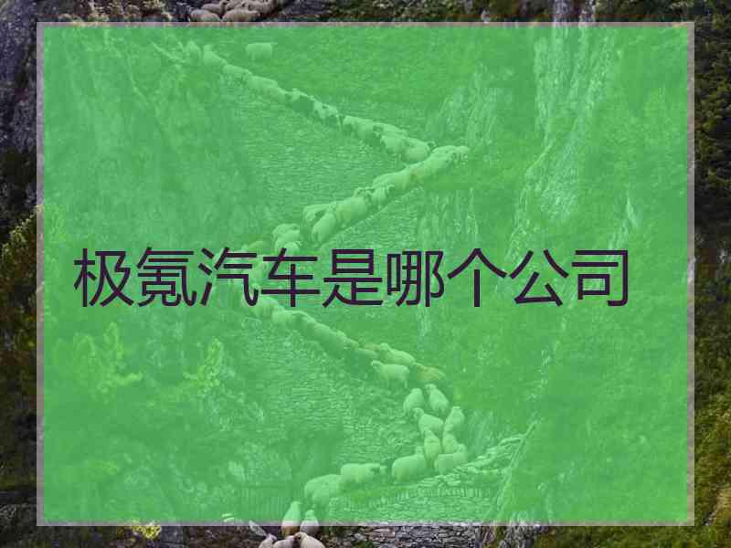极氪汽车是哪个公司 极氪汽车是哪个公司