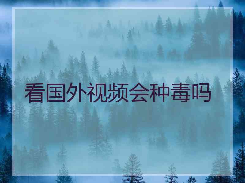 看国外视频会种毒吗 看国外视频会种毒吗