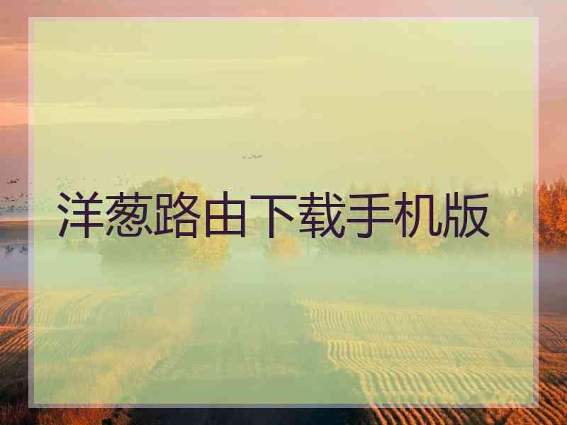 洋葱路由下载手机版 洋葱路由下载手机版