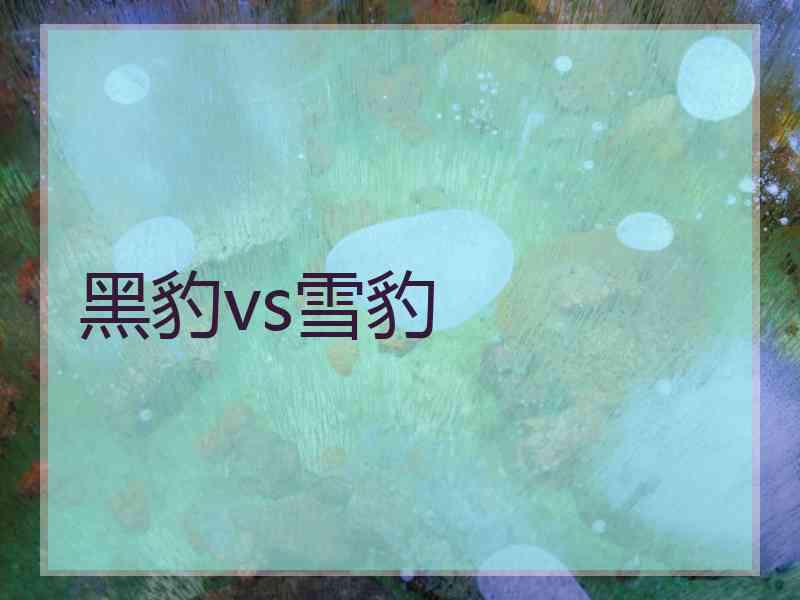 黑豹vs雪豹 黑豹vs雪豹